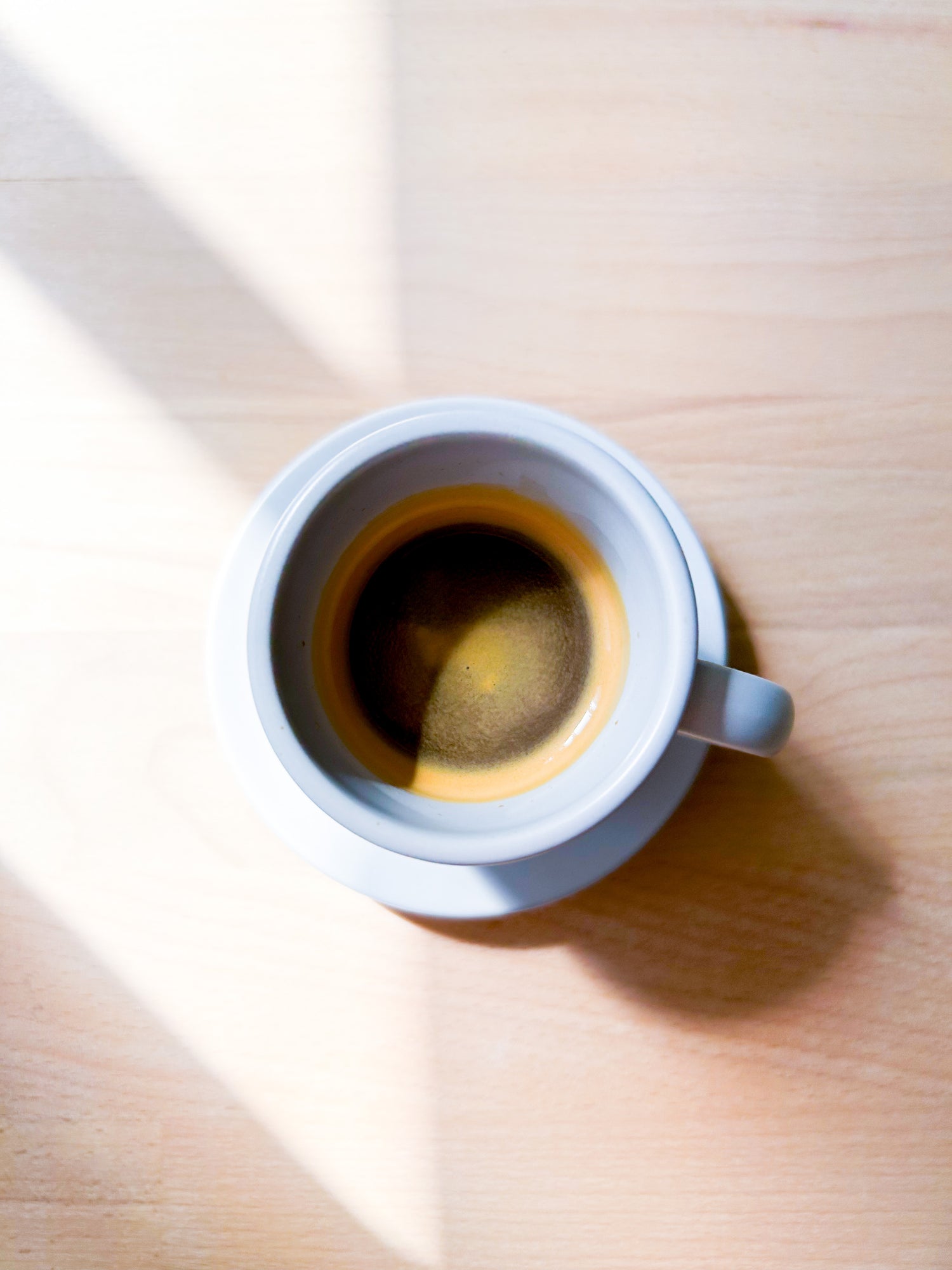 espresso cup taken from above, coffee from comete coffee roasters, Lisbon Portugal