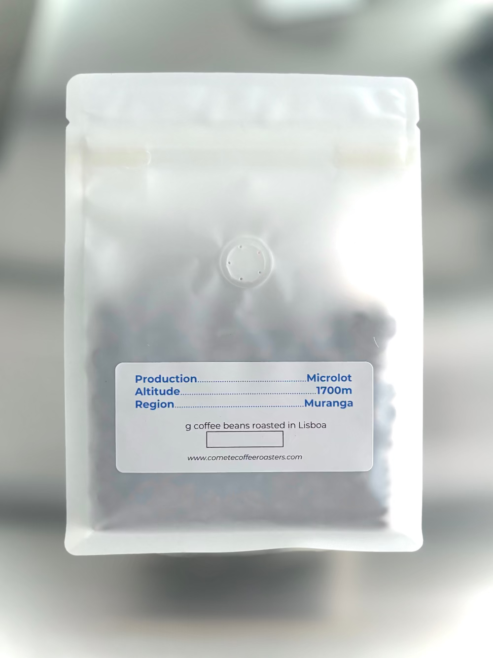 coffee beans packagage from Kenya kamagogo AA, microlot, washed process, nectarine, currant, syrupy sweetness