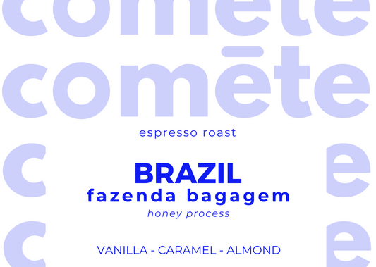 coffee beans from Brazil, fazenda bagagem, vanilla caramel almond, honey process, yellow catuai